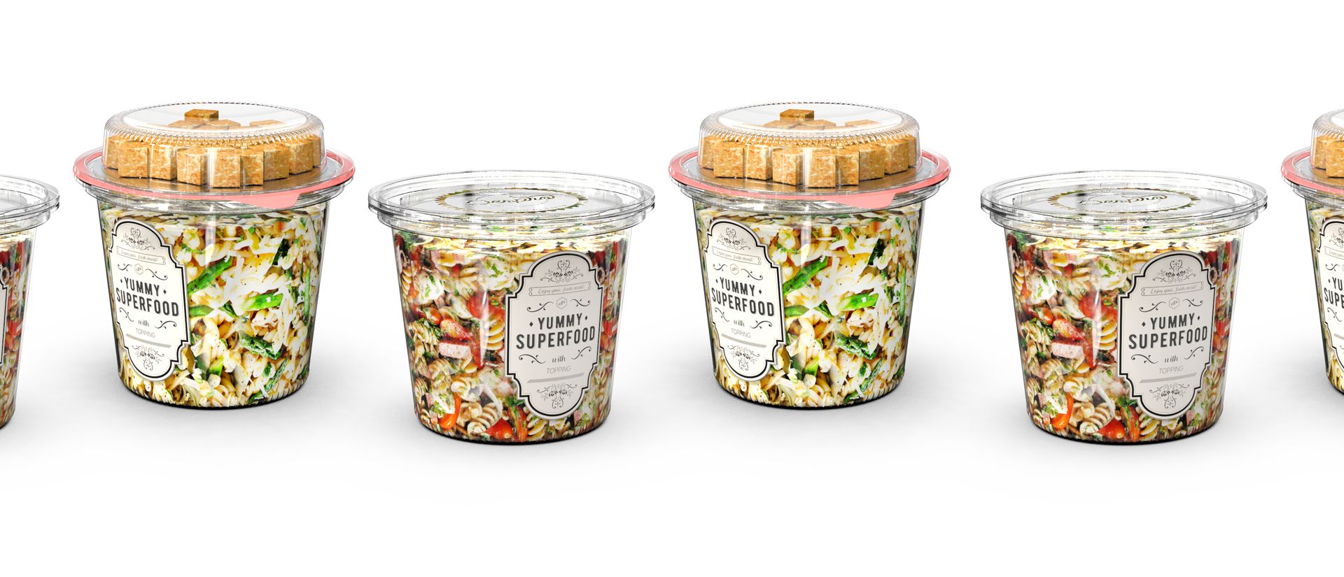 Healthy salads in attractive, convenient, and sustainable packaging